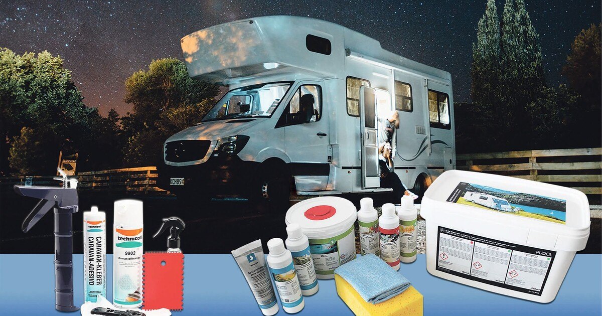 Kleben und pflegen an Caravan &amp; Co